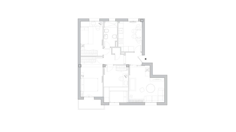 Plano estado previo Reforma integral vivienda Plentzia