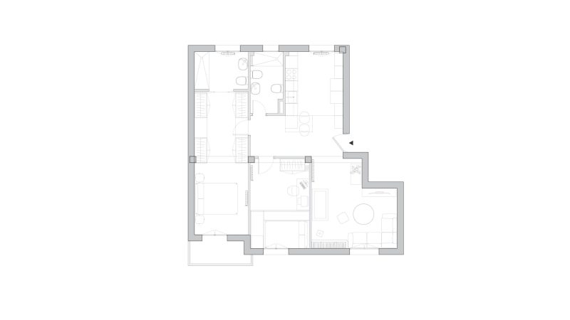 Plano estado previo Reforma integral vivienda Plentzia